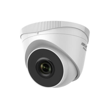 HIK-5 | Domo fijo IP Serie HiWatch™ de HIKVISION® de 4MP con iluminación infrarroja 30m, apto para exterior. Formato H.265+/H.265/H.264/H.264+. CMOS 1/3" de 4MP. Resolución digital de 4MP@20IPS. Filtro mecánico. 0,01 lux. Óptica fija de 2,8 mm (100°). OSD, AGC, BLC, WDR digital, 3D-DNR, videosensor, máscaras de privacidad, zona ROI fija. IP67. 3AXIS. 12V CC. PoE.