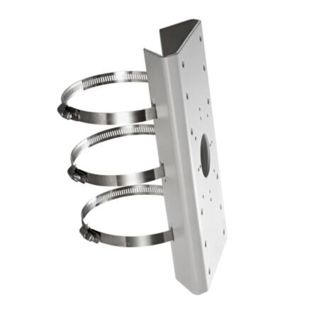 HYU-214 | Soporte abrazadera de columna para domos HYU-201, HYU-203, HYU-233, HYU-240, HYU-241. Aluminio. Para diámetros de postes de 67~127 mm. Capacidad de carga de 10 kg.