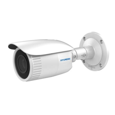 HYU-411 | IP bullet camera with IR illumination of 30 m, for outdoors, 4 MP. H.265+/H.265/H.264/H.264+/MJPEG. 1/3" CMOS, 4MP. 4MP, 1080P, 720P, 20FPS. Mechanical filter. 0,01 lux. 2,8~12 mm motor lens (98°~28°) with autofocus. OSD, AGC, BLC, real WDR 120dB, 3D-DNR,  motion detection, privacy mask, fixed ROI. SD slot. IP67. 3AXIS bracket. Reset button. 12V DC. PoE.