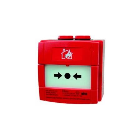 NOTIFIER-344 | Red glass break alarm button with 470 alarm resistance for conventional systems