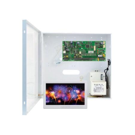 PAR-237 | Kit composé par: 1x Central PCBEVO192 de 8 zones; 1x Boîte métallique grande avec transformateur; 1x clavier tactil avec entrée de zone et lecteur de température