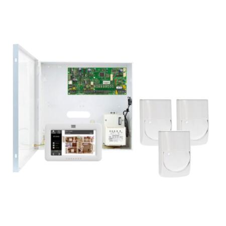 PAR-277 | Kit Optex Paradox compuesto por: 1x Central PAR-16 (PCBSP5500) de 6 a 32 zonas, ampliables a 32. Receptor vía radio 868 MHz. 1x Caja metalica grande PAR-116 con transformador 2,2 Amp y capacidad para batería de 7,2Ah. 1x Teclado PAR-29L (TM50-WH+SOL) tactil de 5,0". 3x detectores doble tecnología OPTEX-5 (RXC-DT-X5).