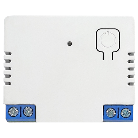 UPROX-042 | Relè telecomando U-Prox. Contatto secco. Bidirezionale. Via radio 868 MHz. Portata fino a 1000 metri in campo aperto. Alimentazione di ingresso 7V ~ 24V CC. Potenza massima fino a 3kW. Progettato per essere installato in scatole di meccanismi standard come interruttori a parete. Colore bianco