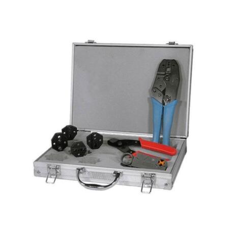 SAM-4261 | 7-piece coaxial network tool case. Suitable for the preparation of custom cables, compatible with almost all standard sizes. Includes adapters for different types of cables and coaxial connectors.