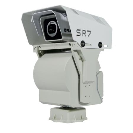 TERM-70 | Sistema SR7Fire-MD para detección de fuego en ambiente industrial. Unidad Pan-tilt con cámara térmica CIF de 9 mm. Detección de 1m³ de llama a 40~45 m o modo sobrecalentamiento a 360~450 m. Rotación 360°. IP66. Incluye licencia de analítica industrial.