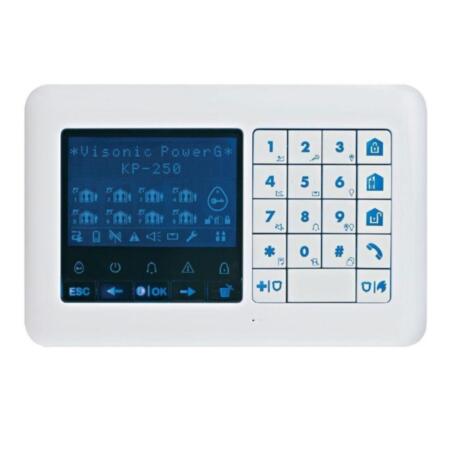 VISONIC-12 | Teclado vía radio bidireccional PowerG con textos en español.