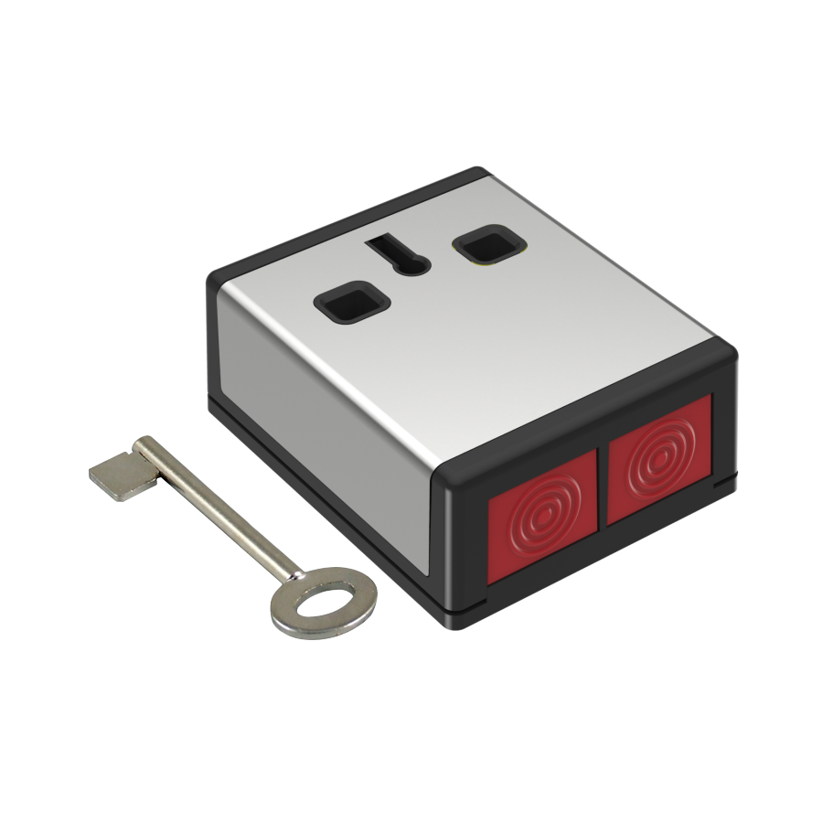 CQR-4 | Pulsador antiatraco con enclavamiento mediante doble botón seleccionable como NC o NA. Desenclavamiento por llave. Indicador para mostrar el estado de activación. Incorpora tamper con resistencias EOL seleccionables. Tecla reiniciable. Tornillo para asegurar la tapa frontal. Fácil entrada de cables. Carcasa metálica. EN50131 Grado 3, Clase ambiental II.