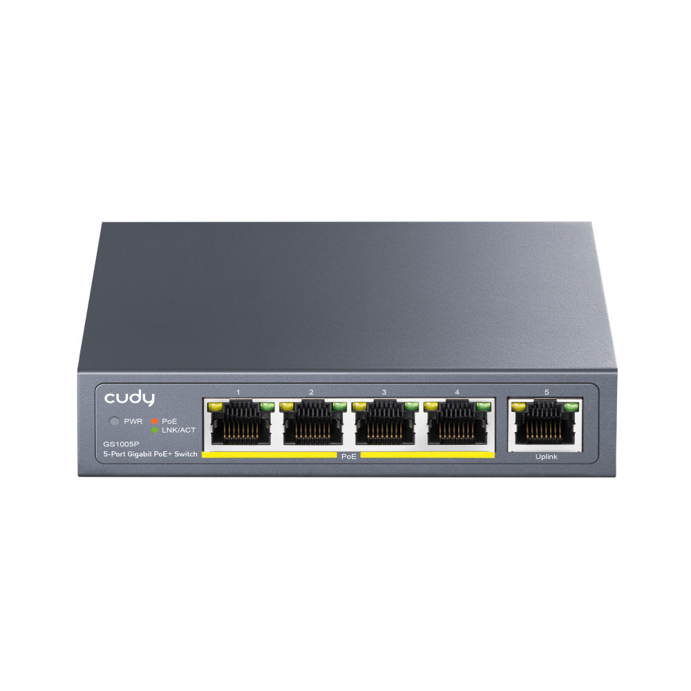 CUDY-55 | 5-port Gigabit PoE+ switch