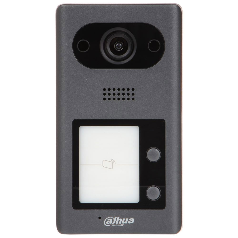 DAHUA-1160N | Stazione di videocitofono IP Dahua adatto per esterno. H.264. CMOS 1/2,8" da 2MP. Visione notturna indicazione vocale. Ottica fissa di 1,9 mm (134°). G.711. Audio bidirezionale. Incorpora microfono e altoparlante. 2 pulsanti di chiamata. Incorpora lettore Mifare. 2 entrate / 1 uscita di allarme. Tamper antisabotaggio. RS485. IP65, IK08. 12V CC. PoE. Installazione in superficie.