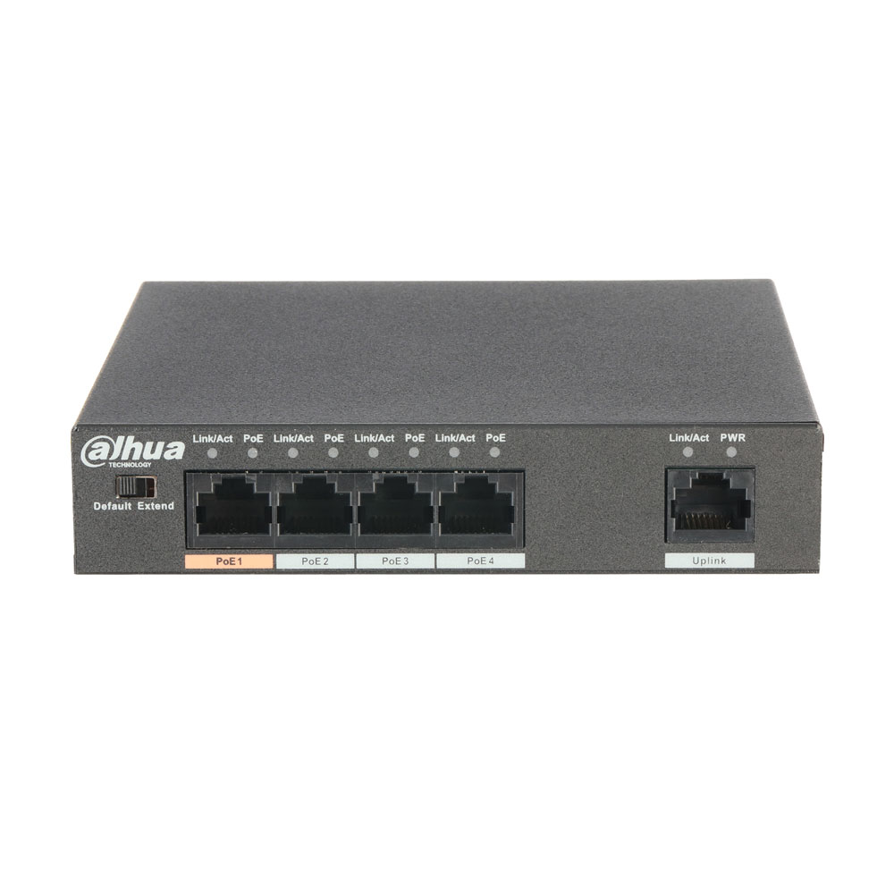 DAHUA-1789 | PoE switch (max 60W) unmanageable L2 comercial range with 4x Fast Ethernet PoE + 1x Fast Ethernet