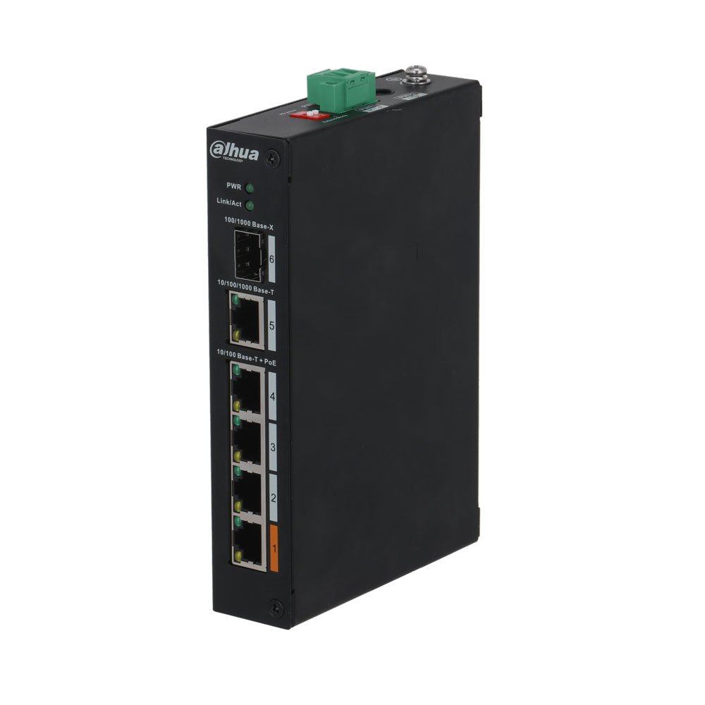 DAHUA-1805N | Switch Dahua non géré 4 PoE + 2 Gigabit combo