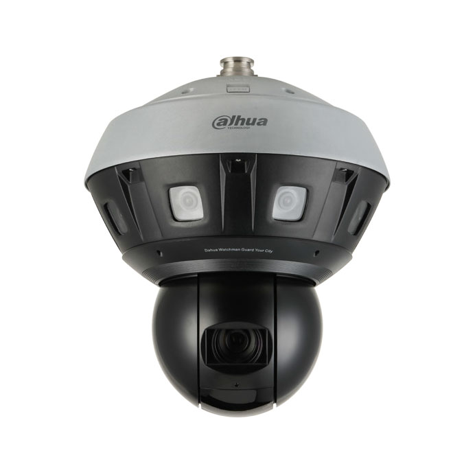 DAHUA-2204 | Domo motorizado IP Dahua STARLIGHT panorámico de 240°/seg., con ocho cámaras de óptica fija 2,8 mm + una cámara PTZ de zoom óptico 37X con Smart IR 220m para exterior