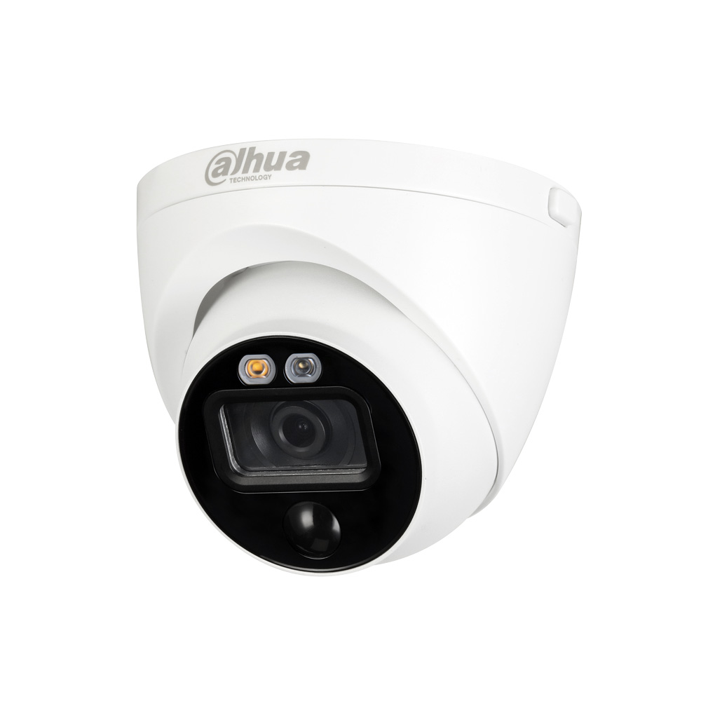 DAHUA-2216 | Domo fijo HDCVI serie PIR con disuasión activa, Smart IR de 20 m y detección de movimiento por PIR, para exterior. CMOS 1/2,7” de 5MP. Salida 4 en 1 (HDCVI / HDTVI / AHD / 960H) conmutable por OSD. Óptica fija de 2,8 mm (99°). 0,02 lux. Filtro ICR. OSD, AWB, AGC, BLC, HLC, WDR digital, 2D-NR. IP67. 3AXIS. 12V CC.