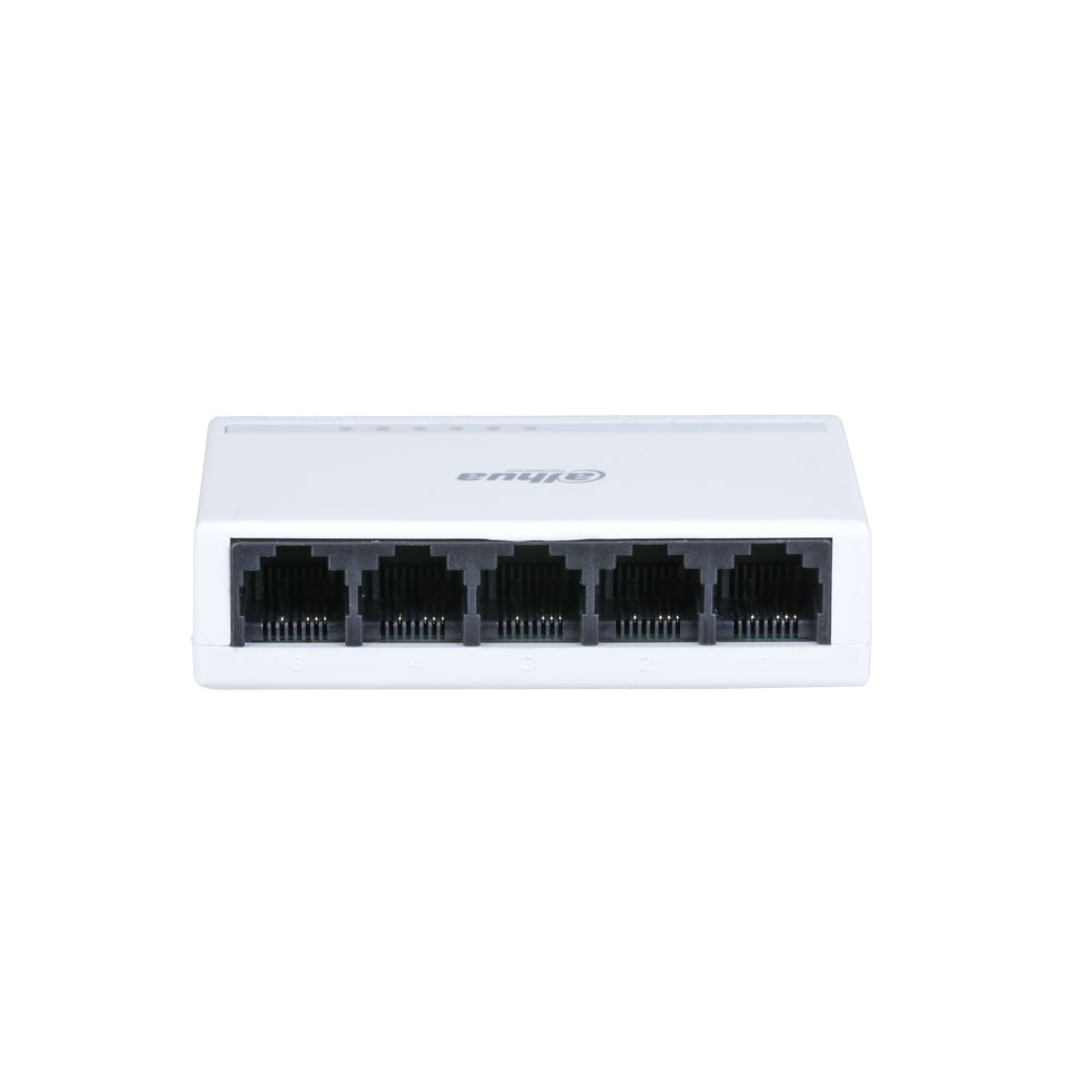 DAHUA-2222 | Commutateur de qualité commerciale L2 non gérable avec 5 ports Fast Ethernet. Design compact Plug & Play: aucune configuration requise. Performances 7x24 stables pour un fonctionnement à long terme. 220V AC.