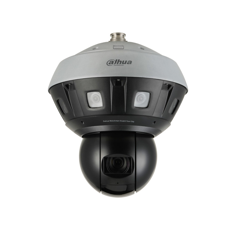 DAHUA-2244-FO | Domo motorizado IP Dahua STARLIGHT panorámico de 240°/seg., con cuatro cámaras de óptica fija 2,8 mm + una cámara PTZ de zoom óptico 37X con Smart IR 220m para exterior