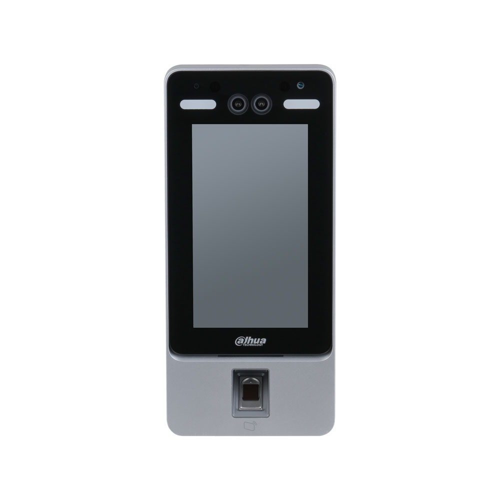 DAHUA-2269 | Terminal biométrico Dahua de control de accesos/presencia con identificación por reconocimiento facial, huella, tarjeta ID, contraseña y combinaciones. Pantalla táctil IPS de 7" 600x1024. 50.000 usuarios. 50.000 contraseñas. 50.000 rostros. 10.000 huellas. 50.000 tarjetas. 100.000 eventos. 1 cerradura, 1 sensor de puerta, 1 botón de salida. Tamper. RS485, RS232, entrada/salida Wiegand, puerto USB 2.0. Comunicación TCP. 12V CC.