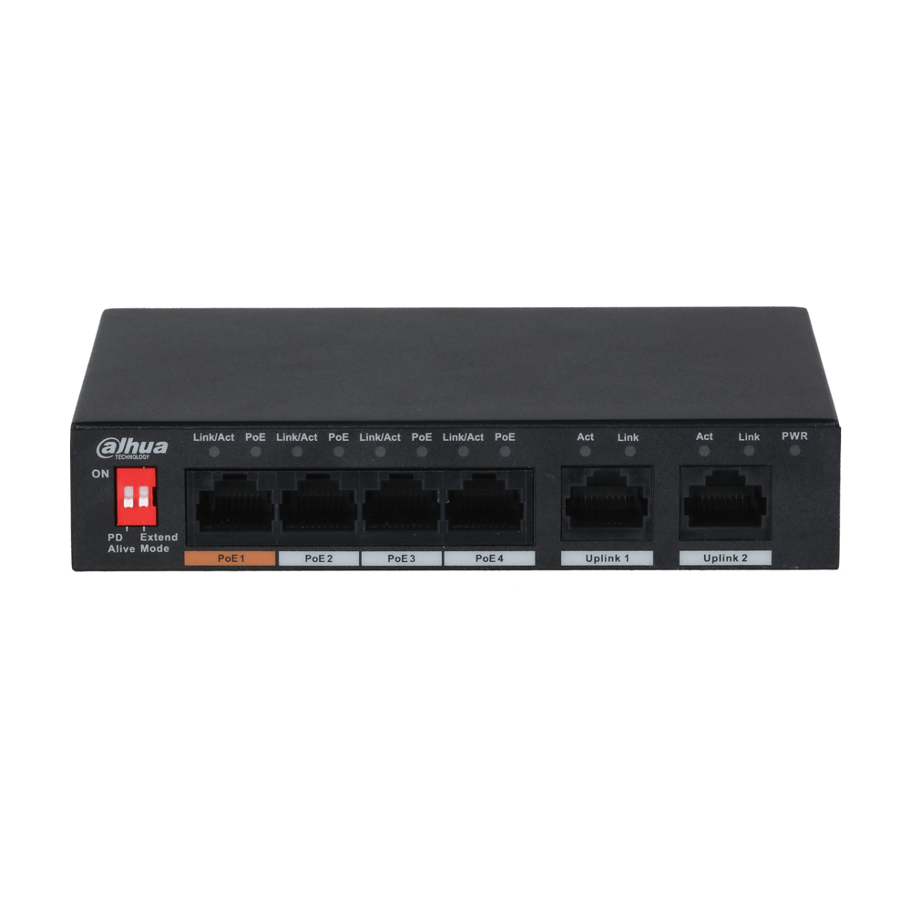 DAHUA-3030 | Switch no gestionable de 6 puertos, 4 de ellos PoE