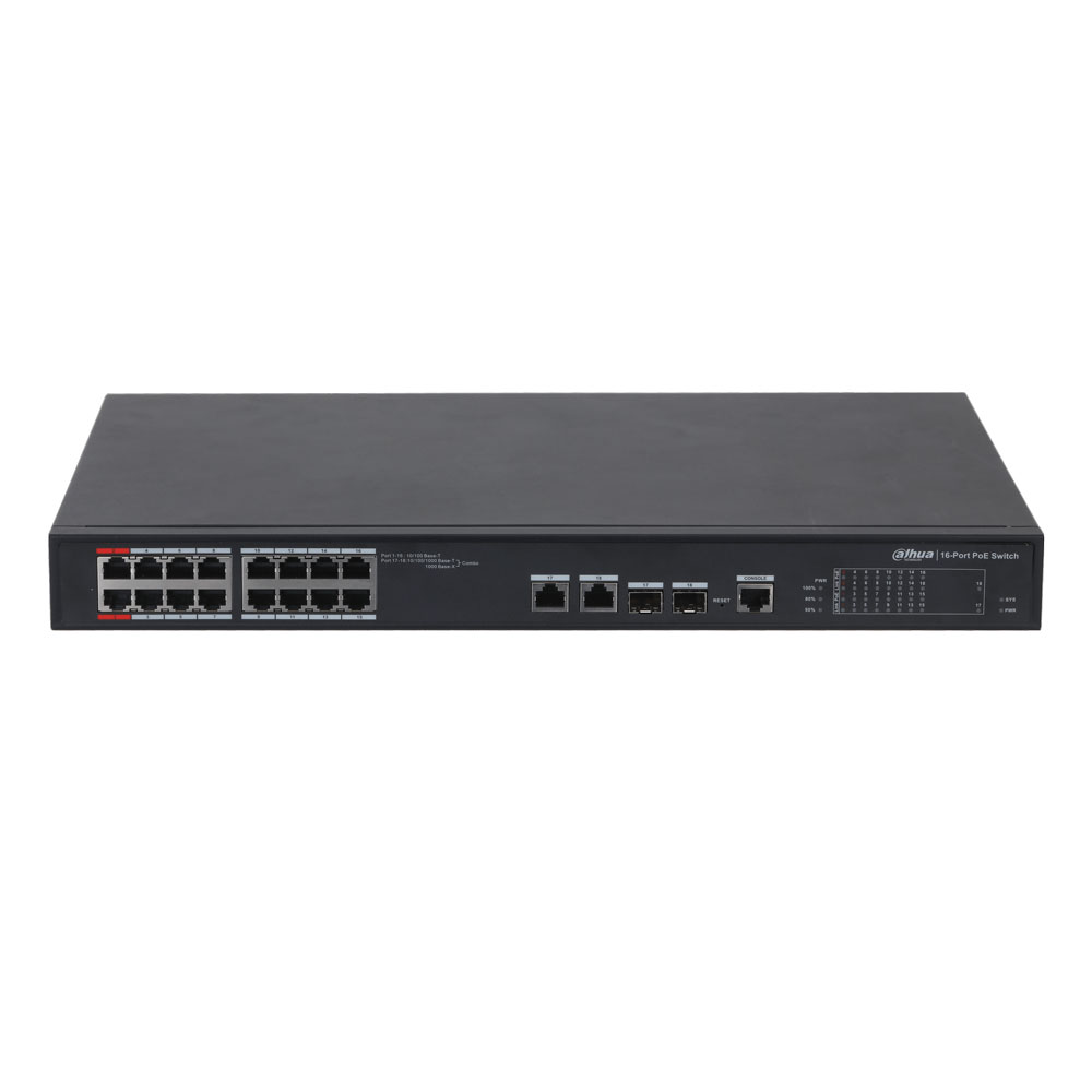 DAHUA-3227 | Managed Switch, 16 PoE + 2 Gigabit combo