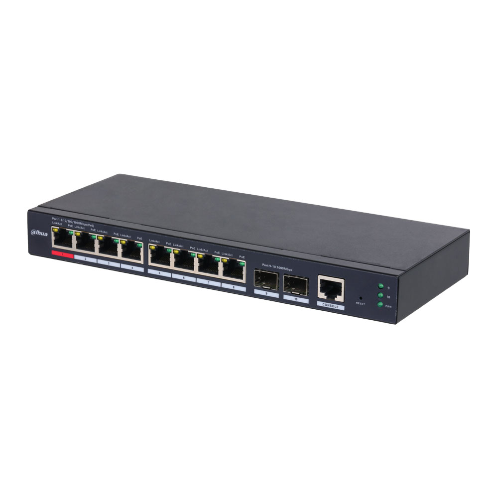 DAHUA-4434 | Dahua 10-port Gigabit Switch with 8 PoE ports