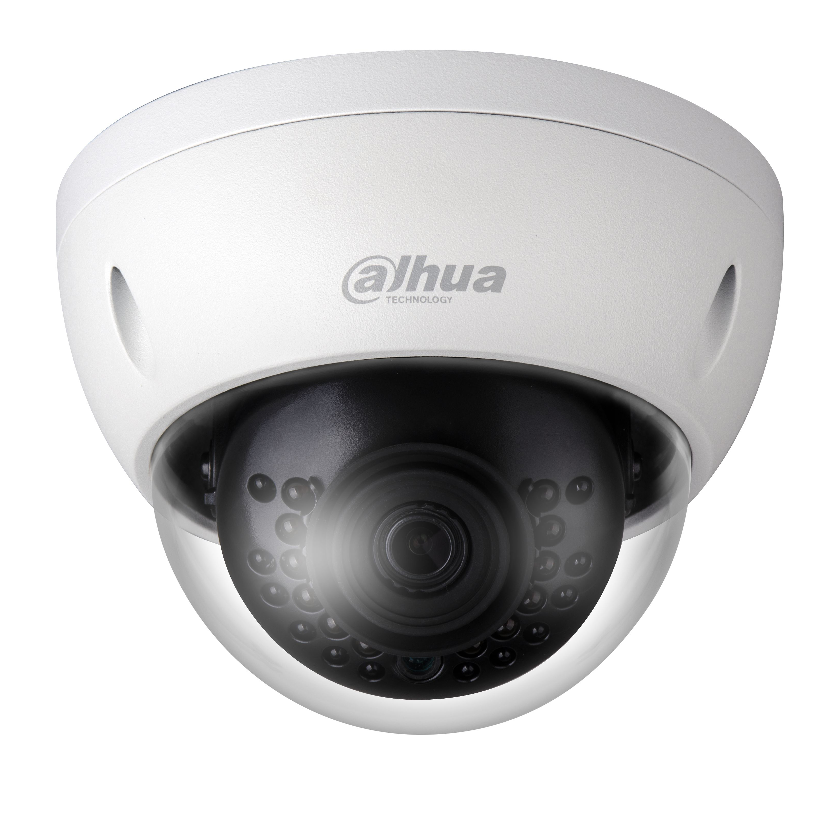 DAHUA-485 | Day/night vandal dome with IR illumination of 30 m, for outdoors, 3 MP. 1/3" Progressive Scan CMOS. 3M/1080/720P /D1 /CIF. ICR filter. 0,1 lux. 2,8 mm fixed lens. H.264/MJPEG. AGC, 3D-NR, BLC, HLC, digital WDR. Privacy mask. MicroSD. IP67. IK10. 12V DC.