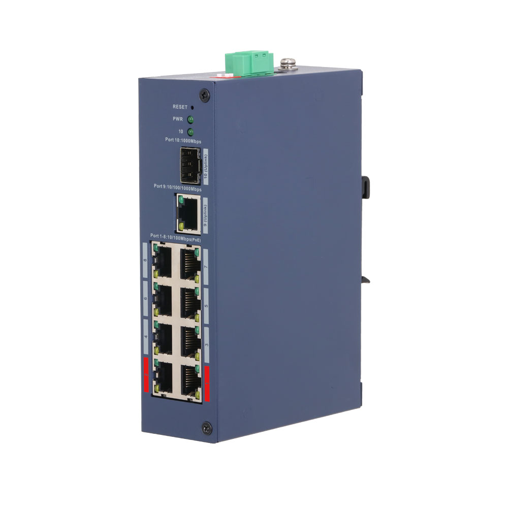 DAHUA-5145 | Switch cloud gestionable endurecido Dahua de 10 puertos con 8 PoE