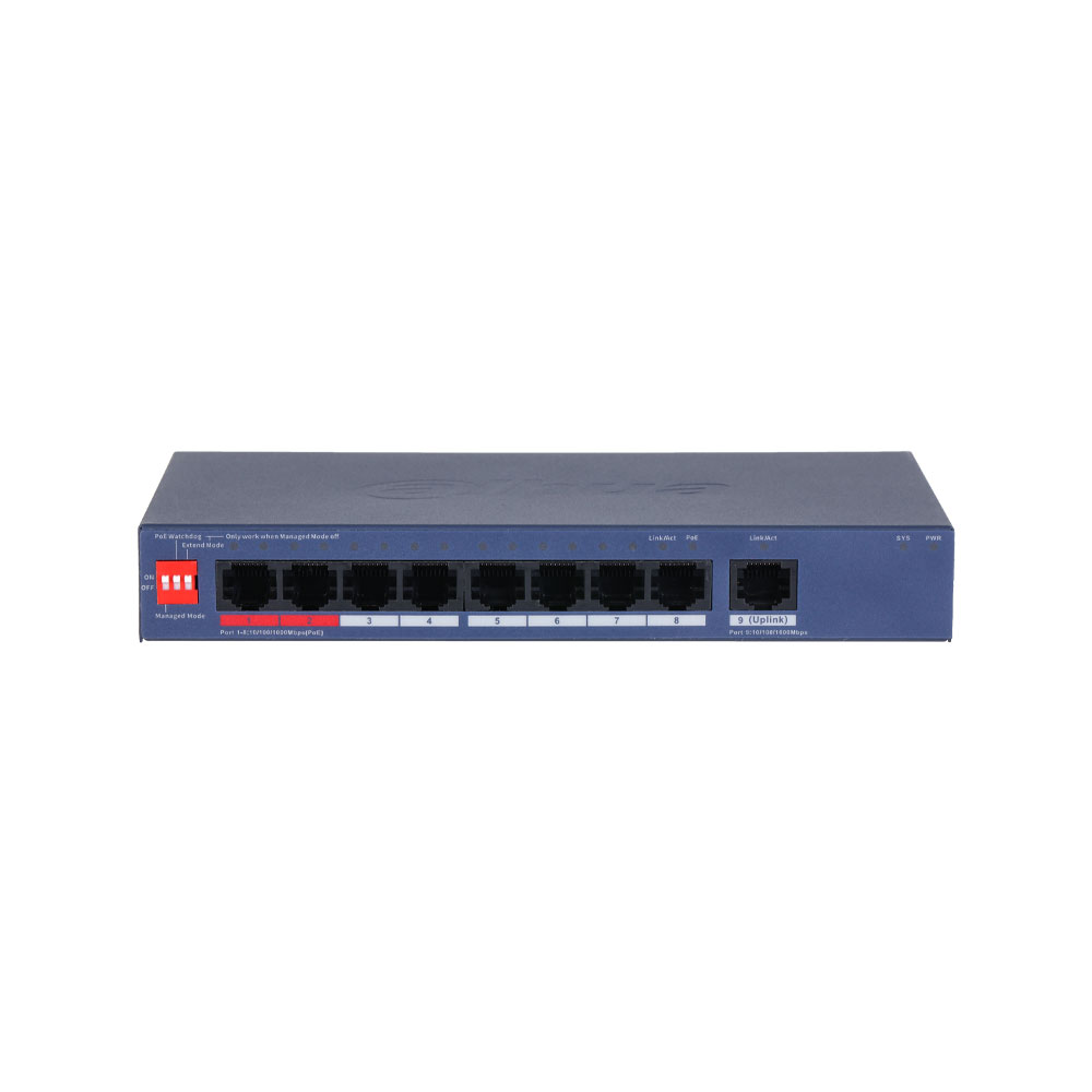 DAHUA-5205 | Switch PoE Gigabit Dahua Layer 2 manageable dans le cloud à 9 ports