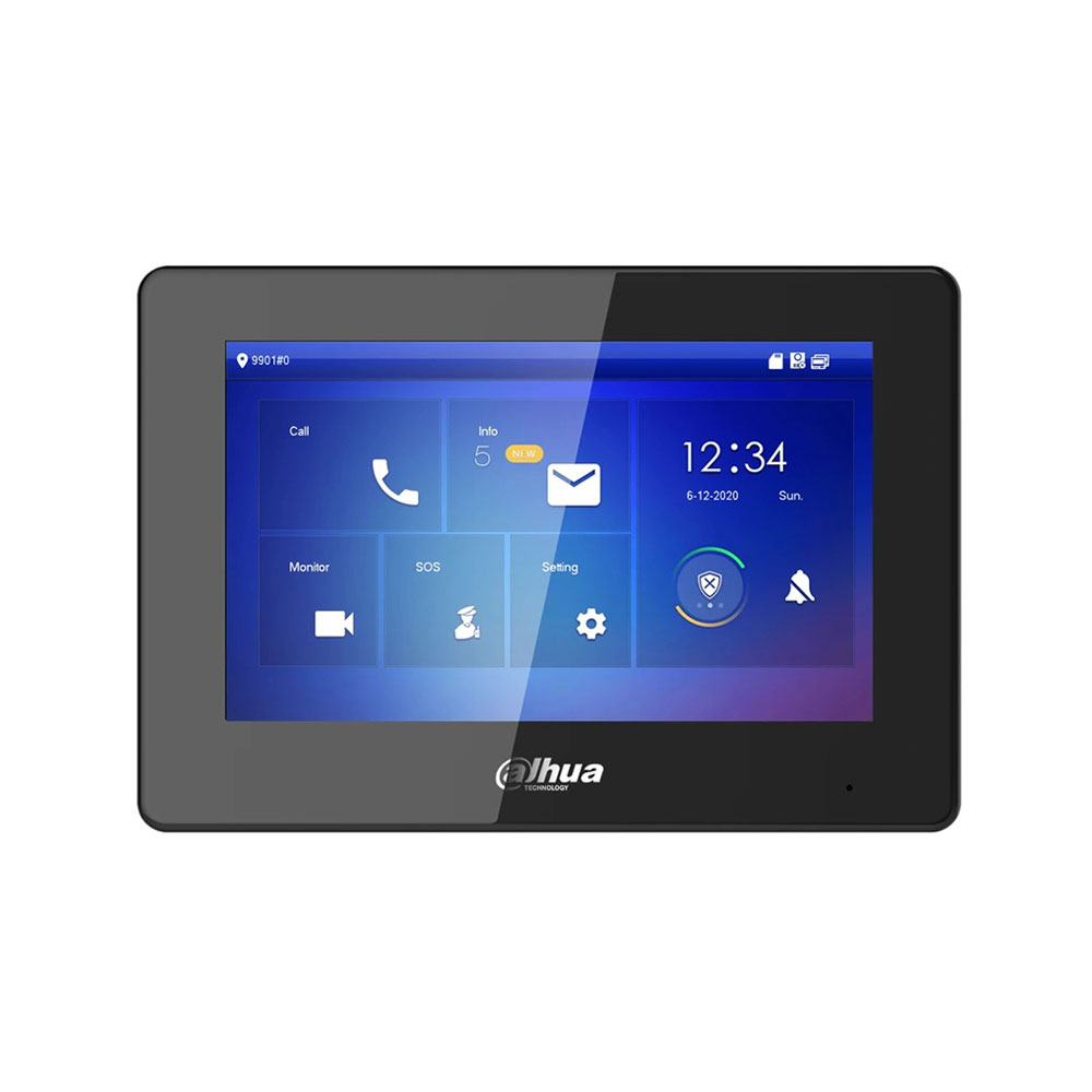 DAHUA-5257 | Monitor interior IP Dahua Pro negro con Wi-Fi y pantalla táctil TFT de 7 pulgadas