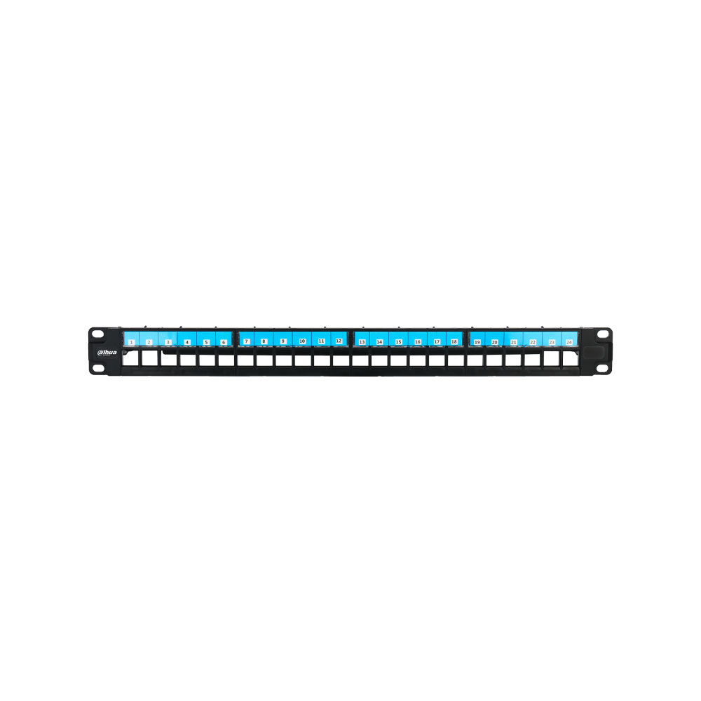 DAHUA-5377 | Patch panel Dahua UTP de 24 portas 1U sem blindagem para rack de 19 polegadas