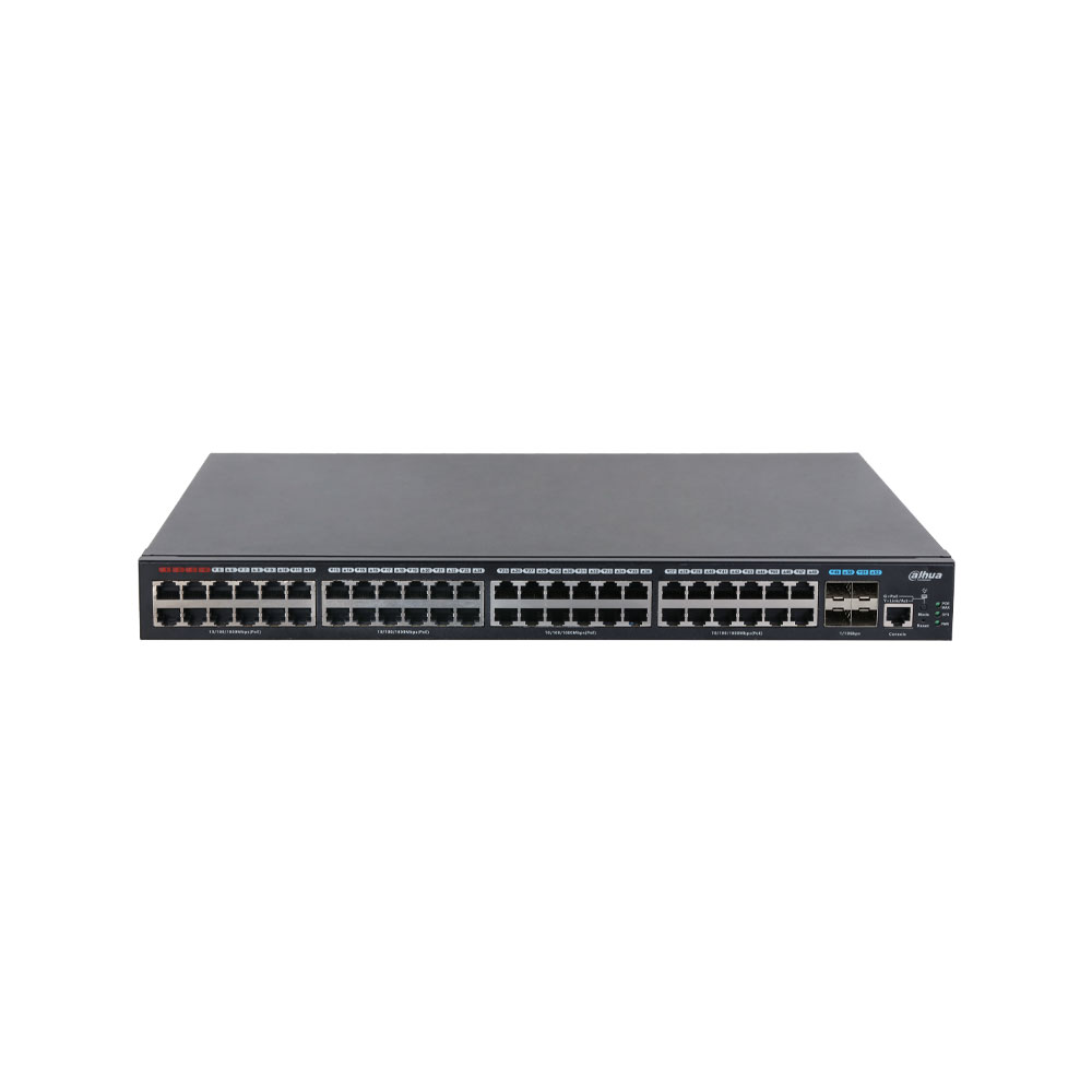 DAHUA-5380 | Switch PoE Dahua L2+ 52 ports avec 48 PoE, 4 SFP+ 10G et 750 W