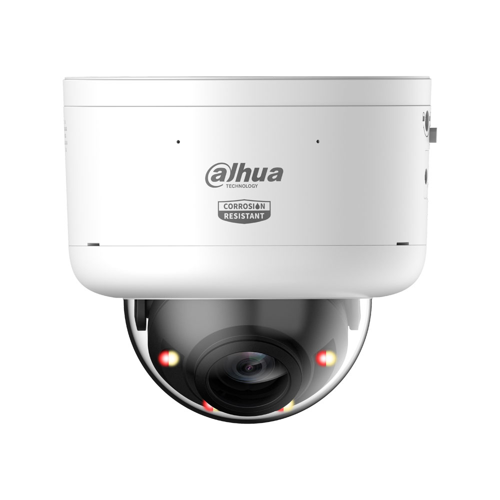 DAHUA-5437 | 4MP Dahua WizMind 5 anti-corrosion IP dome with WizColor, PTRZ and active deterrence