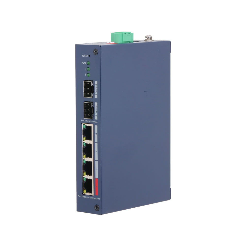 DAHUA-5520 | Switch gestionable cloud Dahua Hardened de 6 puertos Gigabit con 4 PoE