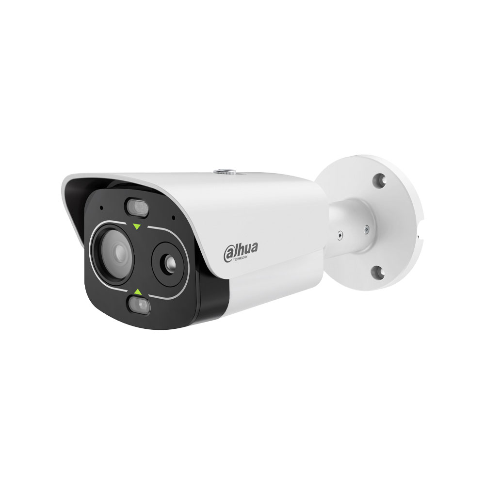 DAHUA-5618 | Câmara IP térmica híbrida Dahua Eureka Series com canal térmico 256×192, visível 4MP e deteção de fogo para exterior
