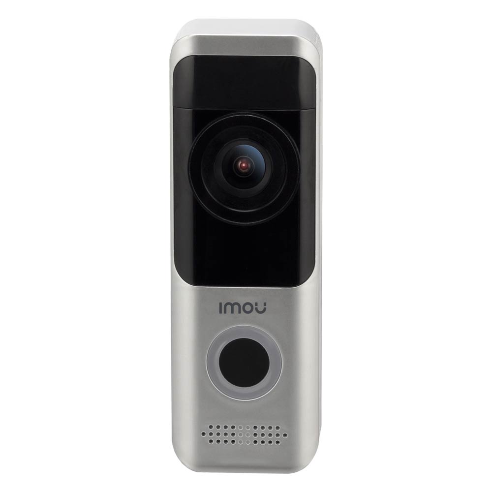 DB10-IMOU | Videocitofono IMOU da estero con WiFi autoalimentato con batterie. Incorpora rilevatore PIR da 5m. camera CMOS 1/2,9" da 2MP@20 ips. Illuminazione IR da 5m. Ottica fissa di 1,9 mm (140°). Audio bidirezionale (incorpora microfono). Slot MicroSD. Micro USB (carica della batteria). Botón de reset/WPS. IP65.