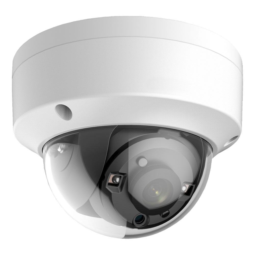 OEM-4 | HD-TVI StarLight vandal dome with Smart IR of 20 m, for outdoors. 2MP CMOS. HD-TVI video output. 2,8 mm fixed lens (90°). ICR filter. OSD, ATW, AGC, BLC, WDR 120 dB, 3D-DNR, brightness, sharpness, mirror, motion detection and privacy mask. IP67, IK10. 3AXIS. 12V DC.