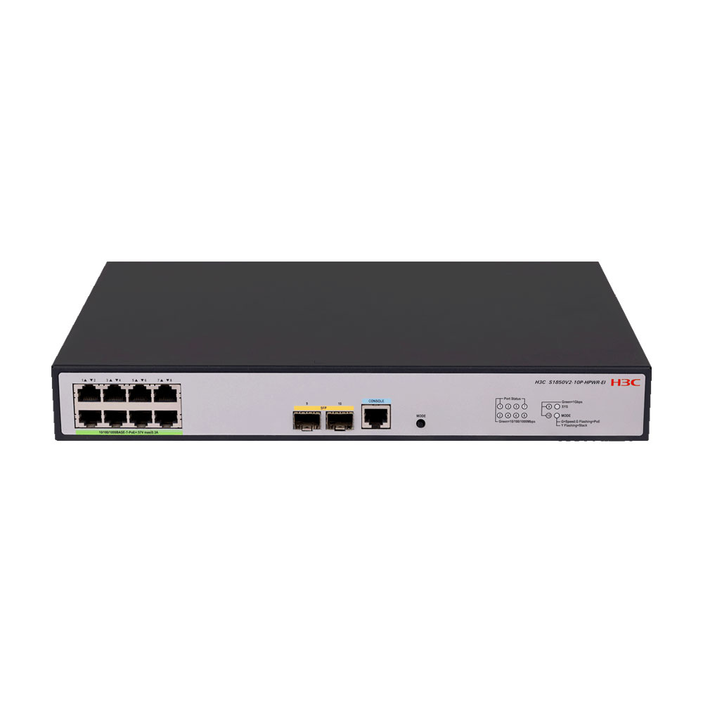 H3C-36 | 8-port Gigabit L2 PoE switch with 2 Gigabit SFP slots