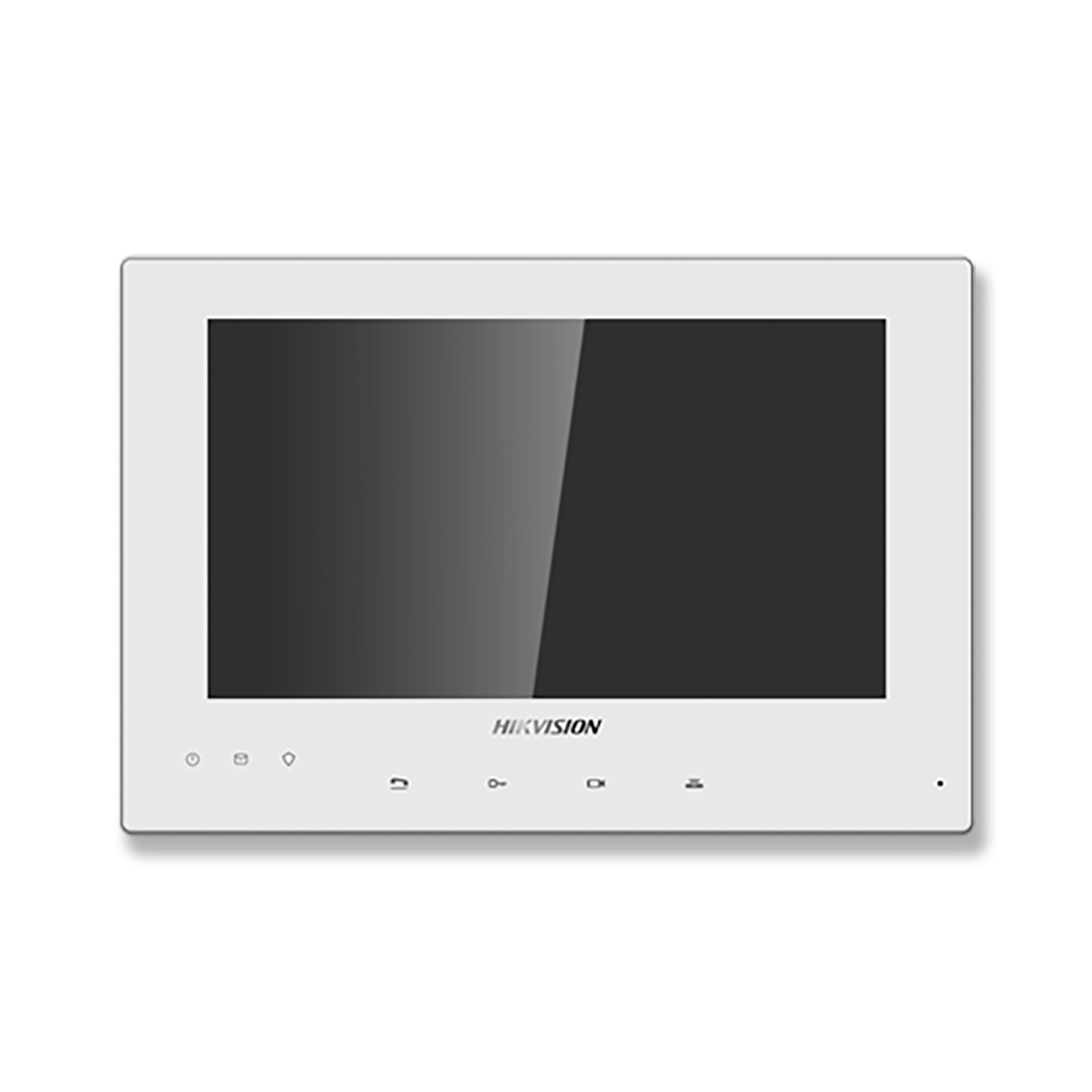 HIK-127 | 7” color monitor, 2 wire for indoors. Capacitive touch screen and push buttons. H.264. Omnidirectional microphone and speaker. RS485 Half-Duplex. 1 alarm output.