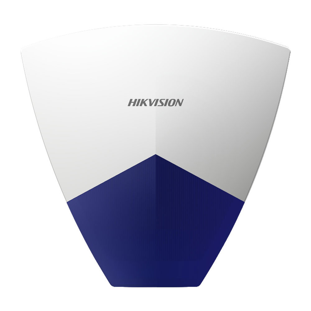 HIK-140 | Sirène extérieure via radio HIKVISION pour système AXHub. Communication bidirectionnelle. Fréquence 868 MHz. Chiffrement AES-128. Puissance 110dB 3 types de sons. 3 indicateurs LED Protection anti-fraude. Il est alimenté par des piles ou à 12V DC.