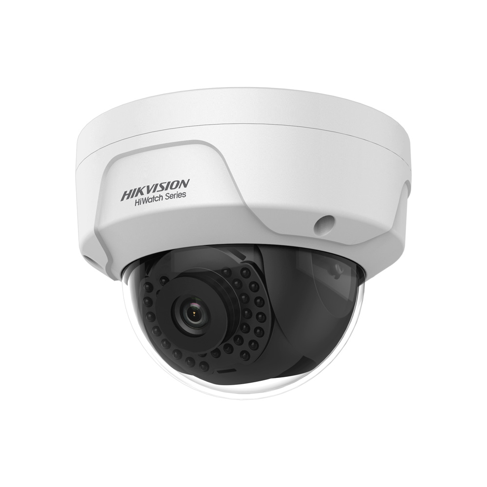 HIK-3N | Domo fijo IP Serie HiWatch™ de HIKVISION® de 4MP con iluminación infrarroja 30m, antivandálico apto para exterior. Formato H.265+/H.265/H.264/H.264+. CMOS 1/3" de 4MP. Resolución digital de 4MP@20IPS. Filtro mecánico. 0,028 lux. Óptica fija de 2,8 mm (100°). OSD, AGC, BLC, WDR digital, 3D-DNR, videosensor, máscaras de privacidad, zona ROI fija. Onvif, ISAPI, SDK. Compatible iVMS-4200, Hik-Central, Hik-Connect. IP67, IK10. 2AXIS. 12V CC. PoE.