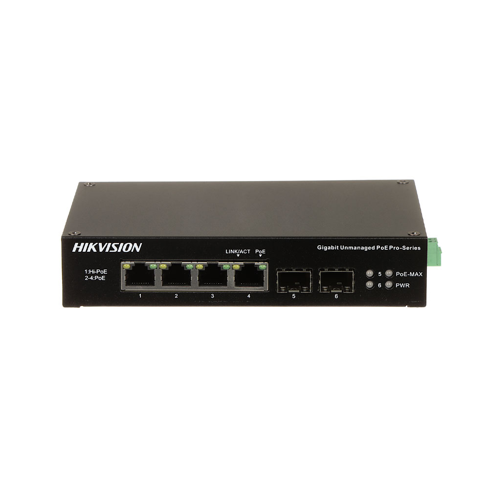 HIK-688 | 4-port PoE Switch + 2 Gigabit SFP