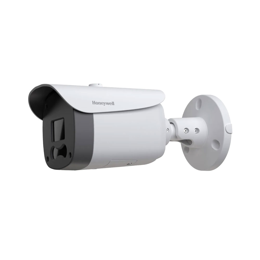 HONEYWELL-199 | Cámara bullet IP de HONEYWELL de 5MP con Smart IR 50m apto para exterior. Formatos H.265, H.264, códec inteligente, MJPEG. Triple stream. CMOS 1/2,7" de 5MP. Resolución digital de 5MP@25/30IPS. Filtro mecánico. 0,035 lux. Óptica motorizada de 2,8~12 mm (88°~30°). OSD, AGC, HLC, WDR 120dB, 3D RRD, videosensor, máscaras de privacidad, zona ROI fija. Ranura MicroSD. Onvif. IP66. 12V CC. PoE.
