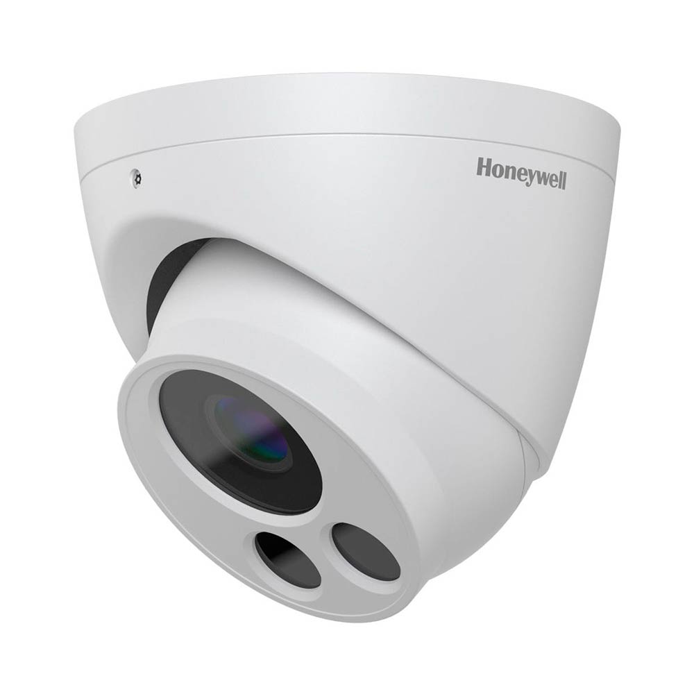 HONEYWELL-203 | Domo fijo IP de HONEYWELL de 5MP con Smart IR 50m, antivandálico apto para exterior. Formatos H.265, H.264, códec inteligente, MJPEG. Triple stream. CMOS 1/2,9" de 2MP. Resolución digital de 1080P@25/30IPS. Filtro mecánico. 0,065 lux. Óptica fija de 2,8 mm (109°). OSD, AGC, HLC, WDR 120dB, 3D RRD, videosensor, máscaras de privacidad, zona ROI fija. Ranura MicroSD. Onvif. IP66, IK10. 12V CC. PoE.