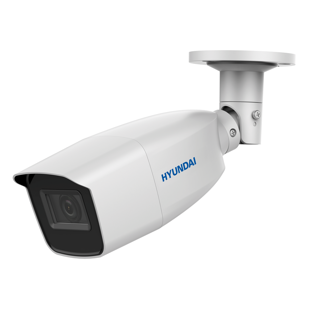 HYU-517 | 4 in 1 bullet camera PRO series with Smart IR of 40 m, for outdoors. 2MP CMOS. 4 in 1 output (HDCVI / HDTVI / AHD / 960H). 2,8 ~ 12 mm varifocal lens (102,25°~32°). ICR filter. OSD, ATW/MWB, AGC, BLC, digital WDR. IP66. 3AXIS bracket. 12V DC