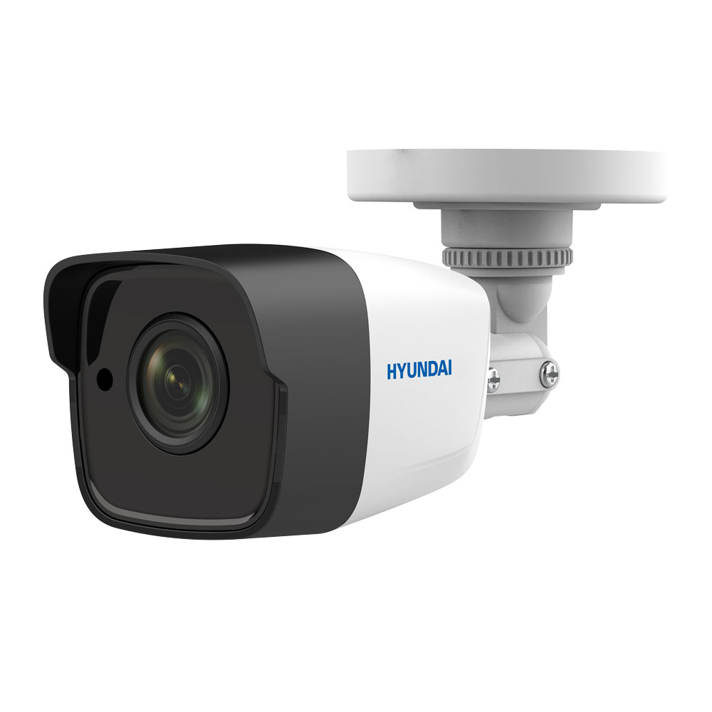 HYU-806 | Caméra bullet extérieure 4 en 1 série PRO avec Smart IR de 30 m. CMOS 2MP. Sortie 4 en 1 (HDCVI / HDTVI / AHD / 960H). Objectif fixe de 2,8 mm (106,4 °). Filtre ICR. OSD, AWB, AGC, BLC, HLC, WDR numérique, 2D-DNR, réglages d'image, mode miroir. Il intègre un microphone. Audio coaxial. IP67. 3AXIS. 12V DC.