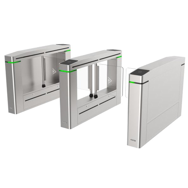 HYU-881 | Torno preparado para instalar terminal de reconocimiento facial (no incluido). Carril medio de 650 mm de ancho, con lector de tarjetas. El motor eléctrico admite más de 3 millones de aperturas/cierres. 12 pares de detectores de luz IR. Mensajes de audio personalizables. Alarma de corte audible y visual. Mecanismo de bloqueo anti-fuerza. Autodetección, autodiagnóstico y alarma automática. Alarmas audibles y visuales, incluyendo alarma de intrusión, alarma de paso inverso, alarma de marcha atrás y alarma de escalada de barrera. Gestión a través del control remoto y el cliente de control iVMS-4200