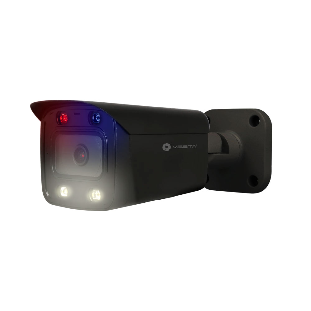 IPC-B34-AS-PV-AIWS-B | VESTA Advanced Video Smart Dual Light Active Deterrence 4MP IP camera with WideSeek for outdoor use in black