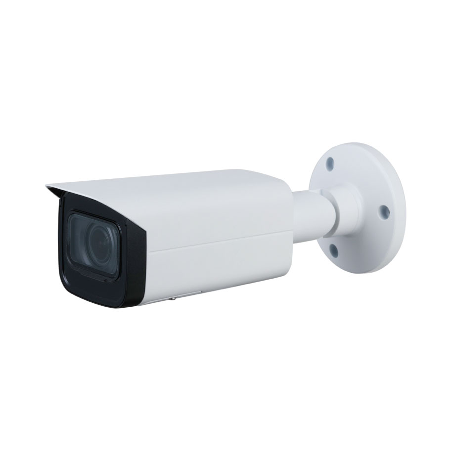 IPC-B8Z | Outdoor bullet IP camera with Smart IR of 60 m. 1 / 2.7 ”8MP CMOS. Dual Stream. H.265 / H.264 / MJPEG format. Up to 8MP resolution at 15ips. ICR filter. 0.008 lux F2.0. 2.7 ~ 13.5mm (113 ° ~ 31 °) motorized lens. OSD, AWB, AGC, BLC, HLC, WDR 120dB, 3D-DNR, 4 ROI zones, mirror, video sensor and privacy masks. IVS intelligence. MicroSD slot. Onvif, CGI, P2P, Milestone, Genetec. IP67. 3AXIS. 12V DC. PoE.