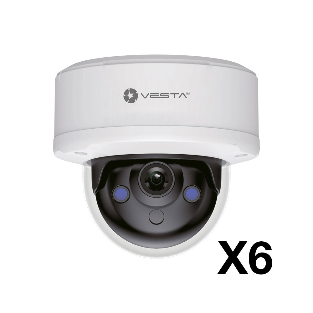 IPC-D14-E-PACK6 | Kit di 6 dome IP da esterno da 4MP Dual Light Eco