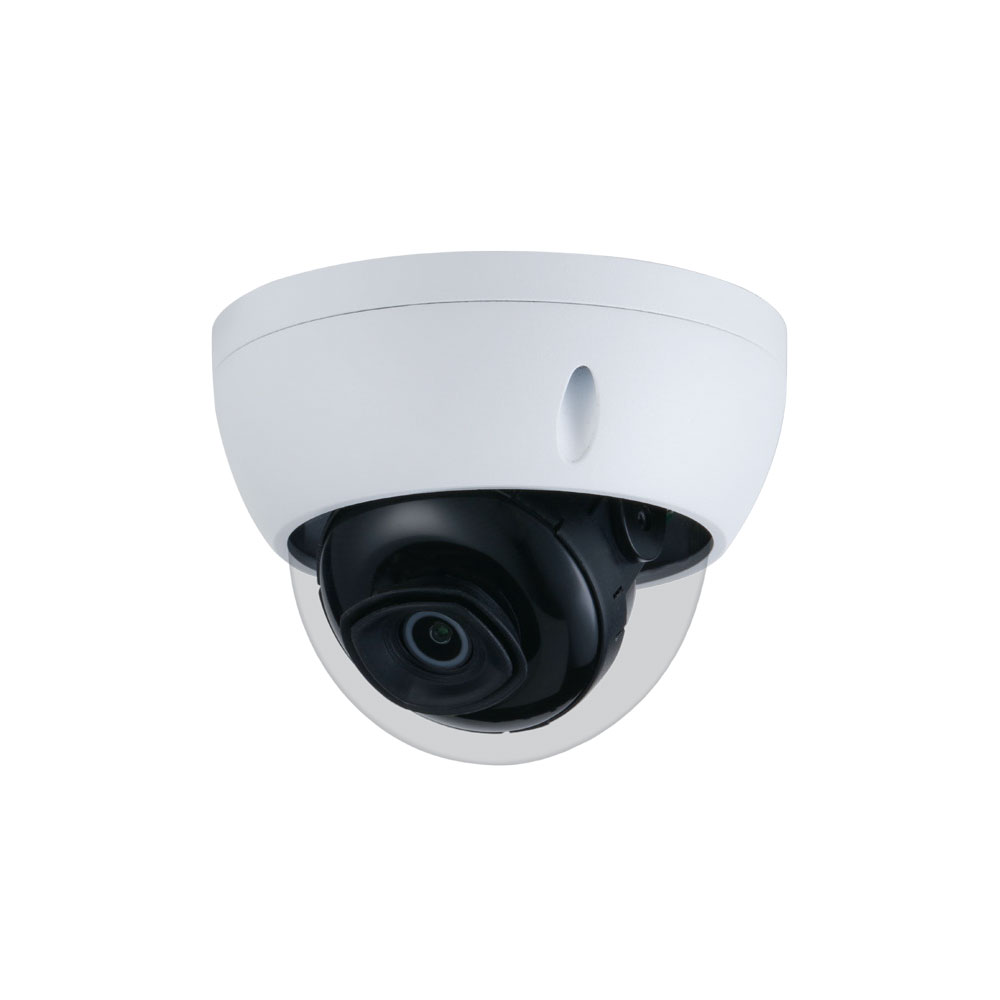 IPC-D8F | Dome IP fisso con Smart IR 30m antivandalo per esterni. CMOS da 1 / 2,7 "da 8 MP. Dual Stream. Formato H.265 / H.264 / MJPEG. Risoluzione fino a 8 MP a 15 chip. Filtro ICR. 0,009 lux F2,0. Obiettivo fisso da 2,8 mm (105 °). OSD, AWB, AGC, BLC, HLC, WDR 120dB, 3D-DNR, 4 zone ROI, specchio, sensore video e maschere per la privacy. Intelligenza IVS. Slot MicroSD. Onvif, CGI, P2P, Milestone, Genetec. IP67, IK10. 3AXIS. 12V DC. PoE.