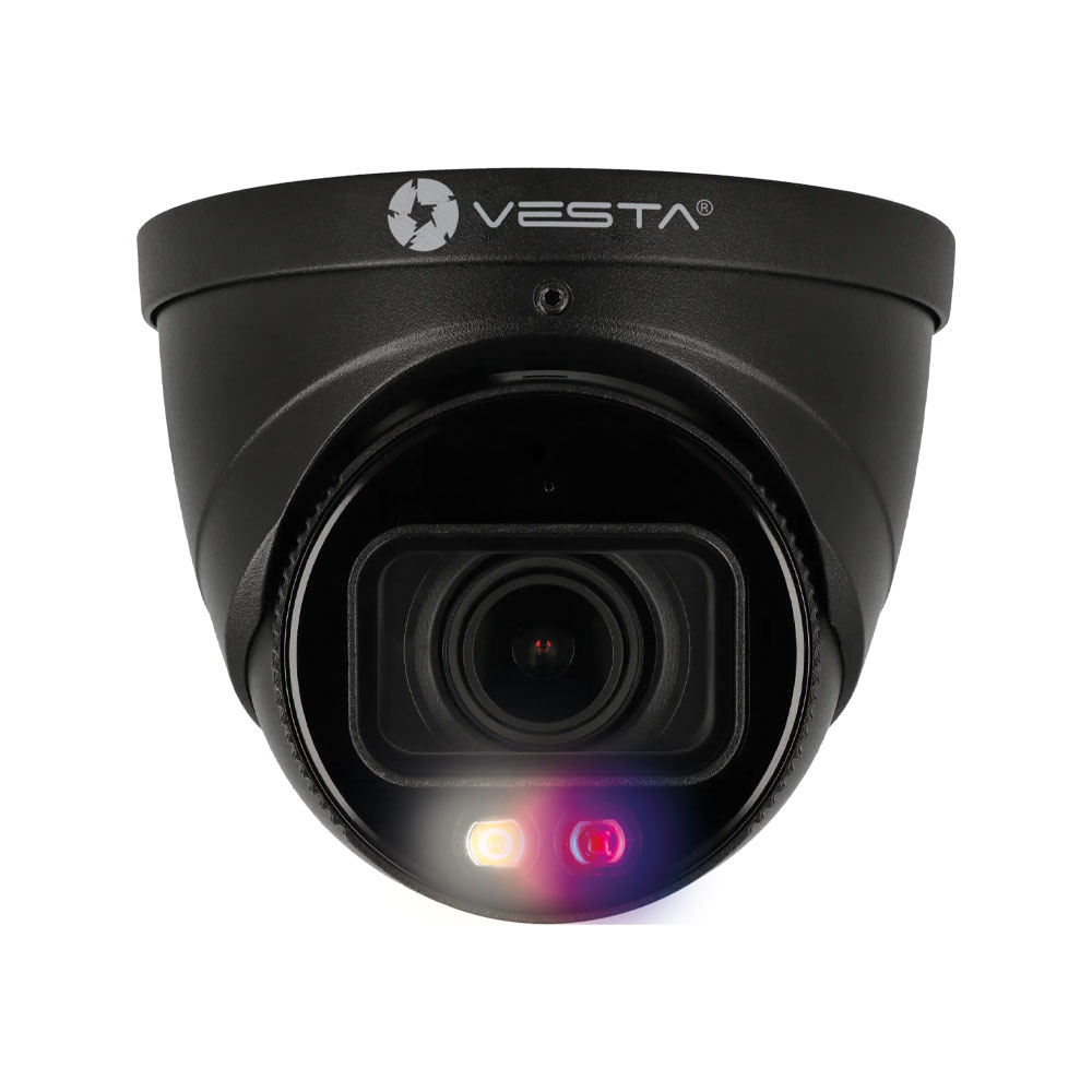 IPC-T38L-ZAS-PV-V2-B | Domo IP VESTA Advanced Video Smart Dual Light Active Deterrence Lite AI de 8MP negro para exterior