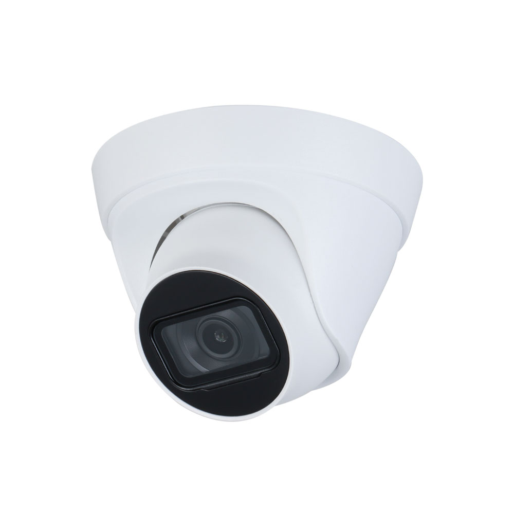 IPC-T3F | IP dome with Smart IR of 30 m for outdoors. 1/2,7” CMOS, 3MP. Dual stream. H.265/H.264/MJPEG. 3MP at 20fps. ICR filter. 0,01 lux F2.0. 2,8 mm lens (105°). OSD, AWB, AGC, BLC, HLC, digital WDR, 3D-DNR, 4 ROI, mirror, motion detection and privacy mask. Onvif, CGI, P2P. IP67. 3AXIS. 12V DC. PoE.
